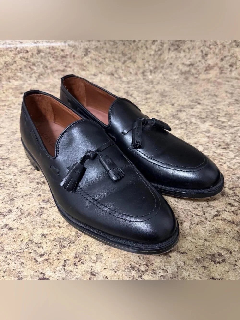 Allen Edmonds Grayson Dress Shoe Mens 9.5 D Black Leather Tassel Loafer 8217
